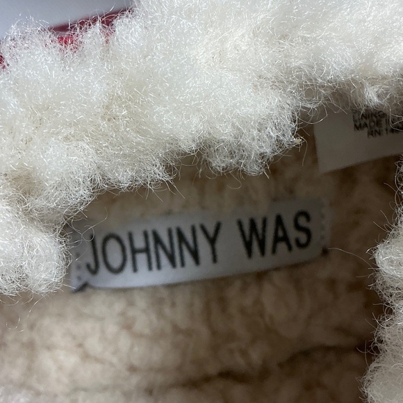 Johnny Was Sweet Bouquet Floral Cozy Shearling Loafer Slippers Burgundy Size 7 - Picture 2 of 13